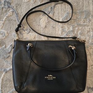 Coach Black Leather Crossbody Satchel